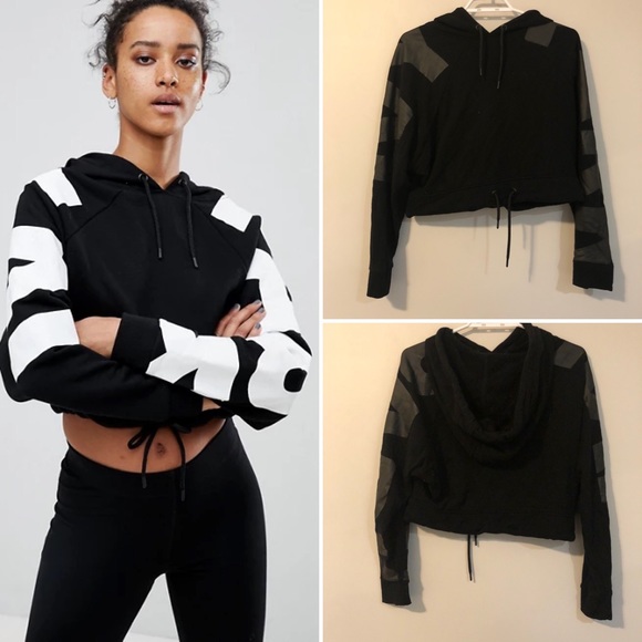 IVY PARK | Tops | Beyonc Ivy Park Cropped Hoodie With Logo Arm In Black |  Poshmark